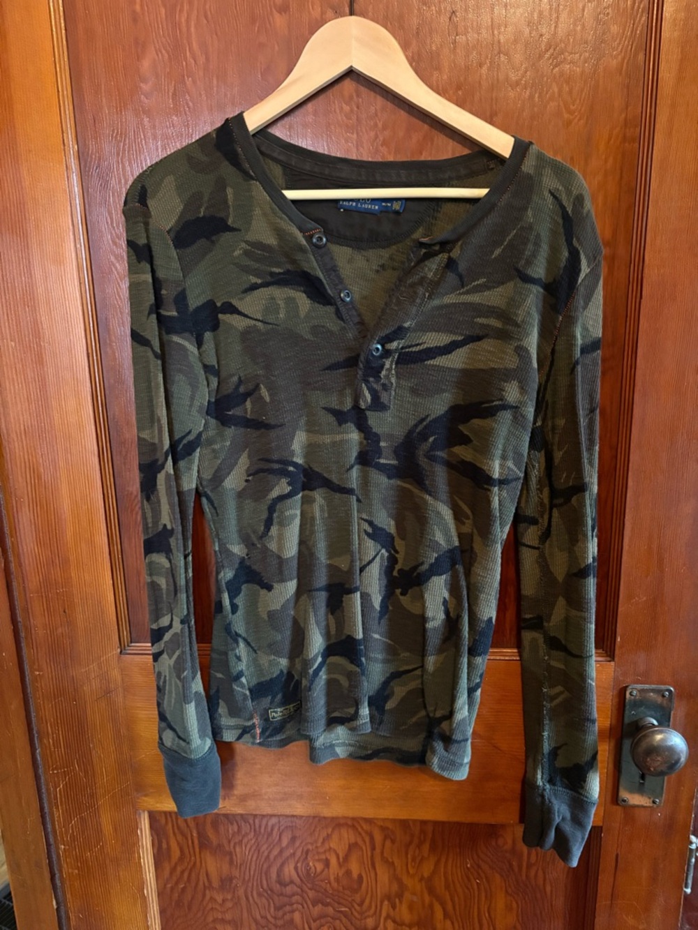 Polo Ralph Lauren Olive & Black Waffle Henley